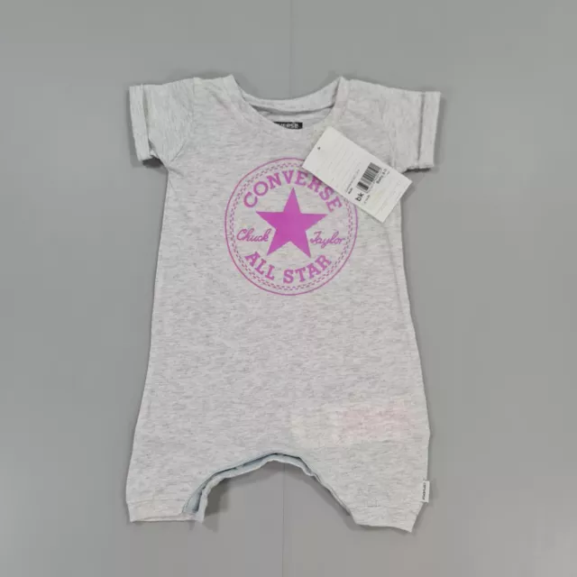 Converse Baby Toddler Romper Bodysuit Grey Age 0- 3 Months Cotton Blend