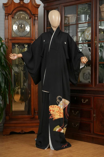 Dear Vanilla Japanese Silk Tomesode Kimono Women's Authentic Japan Made Vintage