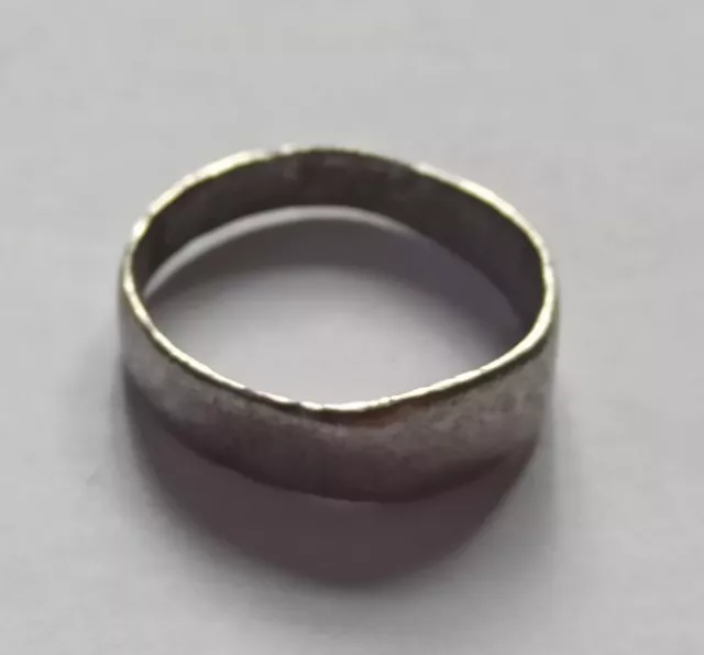 Late Medieval Silver Band Ring 1400-1500 Ad 2