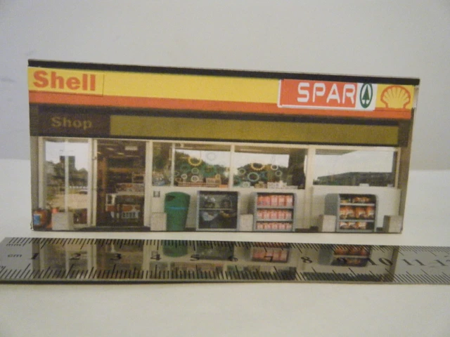 SCRATCH BUILT CARD Model Railway Building Shell Petrol Station 00 Gauge ...