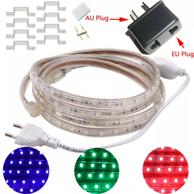 220V 240V LED Strip Lights Waterproof 60LEDs/m 5050 SMD Flexible Rope Tape Lamp 2