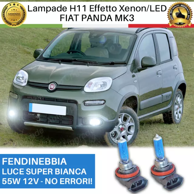 Coppia Lampadine H11 Fendinebbia Per Fiat Panda 3° 4X4 Effetto Xenon Luce Bianca