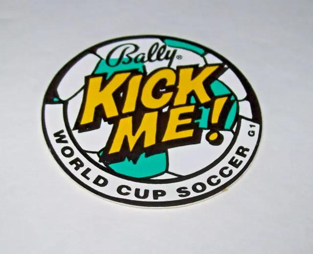 World Cup Soccer Kick Me Pinball Machine Decal Sticker Promo Original Vintage