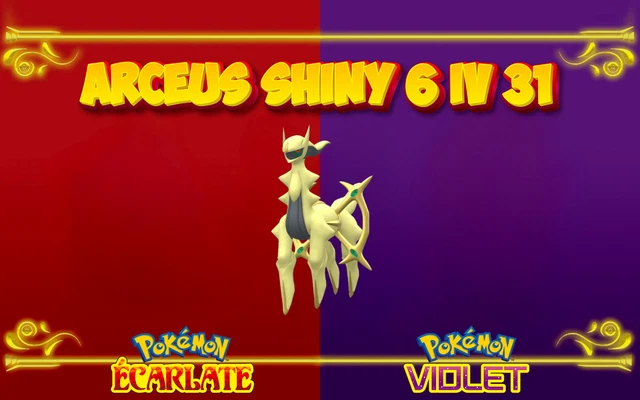 Pokémon Shiny Arceus Lv100 6IV Pour Pokémon Écarlate/Violet Sur Nintendo Switch