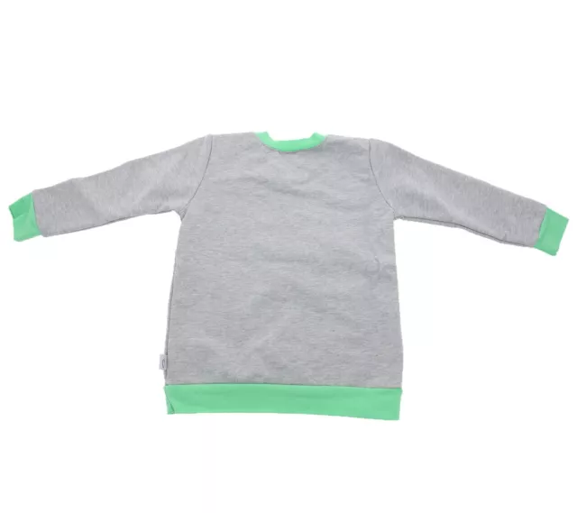 Felpa lamino pullover leggera bambini con fresca stampa dinosauro grigio 2