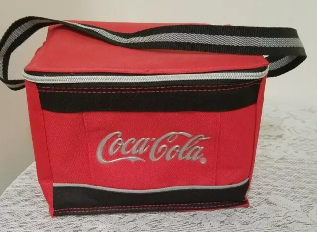 Zippered Coca Cola Soft Cooler Bag With Strap Slightly Insulated Lunch Tote Bag