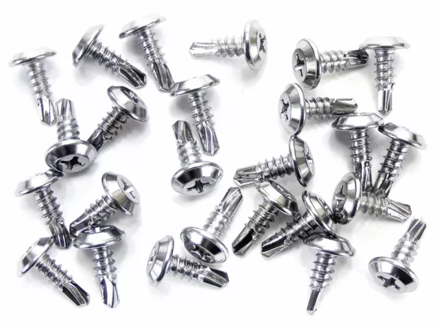 For Jeep Chrome Trim Screws- #8 x 7/16"- Self Tap Flat Top- 25 screws- #232