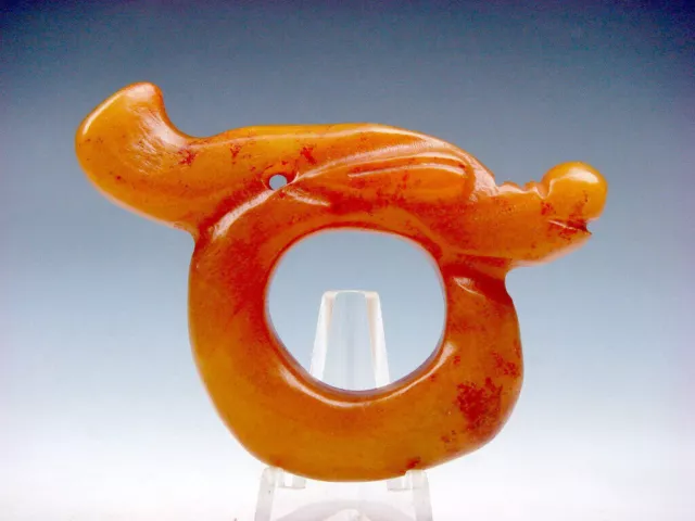 Old Nephrite Jade Stone Carved Sculpture HongShan Culture Piggy Dragon #08122310