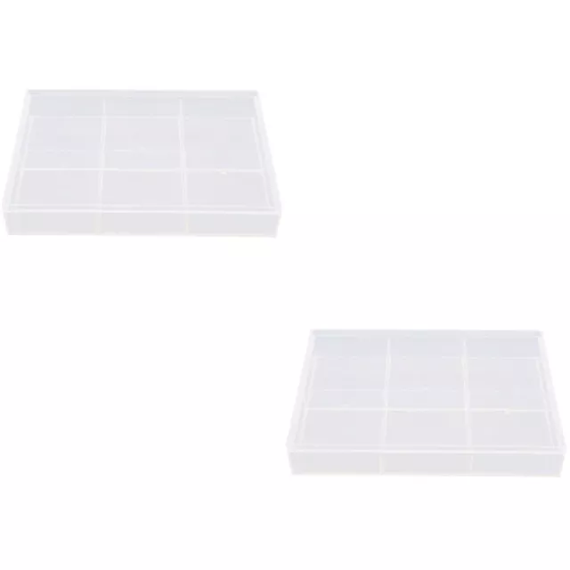 Set of 2 Tea Tray Container Store Bag Storage Box with Cover