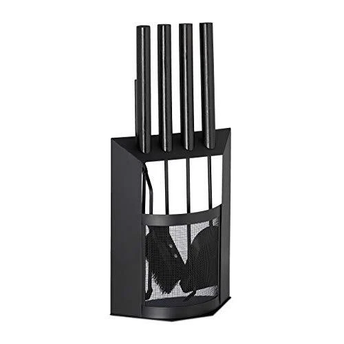 Relaxdays 10028784 Ensemble serviteur de cheminée 5 pièces acier accessoire pell
