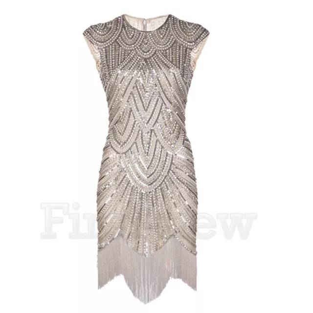 1920s Flapper Dress Great Gatsby 30s Luxury Sequin Art Deco Fringe Party Dresses