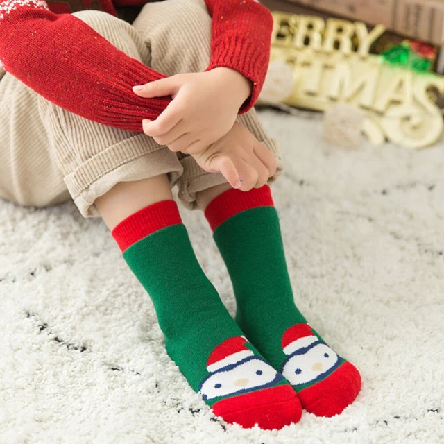 3 Pairs kids cotton socks Chaussettes De Noël En Coton Chaussettes De Dessin Ani