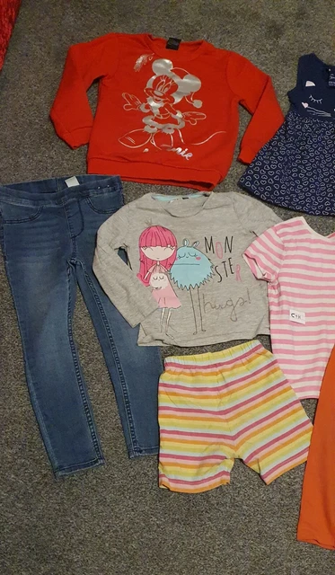 bundle joblot girls clothes 3-4 years dress disney minnie top leggings jeans pj 2