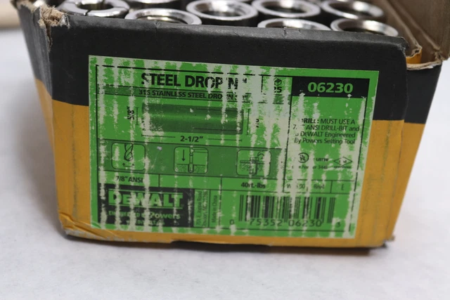 (25-Pk) DeWalt Expansion Anchor Stainless Steel 5/8"-11 x 2-1/2" 06230