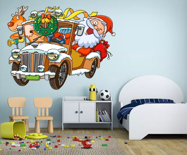 3D Christmas Xmas Car Kid 6 Wallpaper Murals Floor Wall Print Decal Wall Sticker