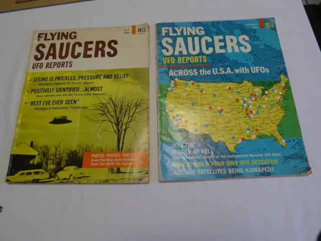 Flying Saucers UFO Reports Magazines October 1967 & No. 2 1967