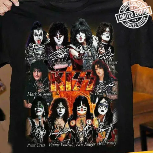 New Kiss - The Final Tour End Of The Road band member cotton black T shirt TJ572