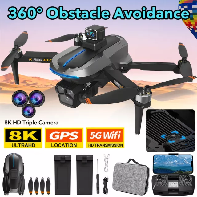 5G 8K GPS Drone HD Camera Drones WiFi Foldable RC Quadcopter Auto Return Home AU