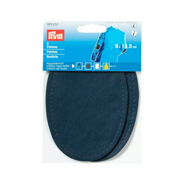 Nappa Leder Imitat Patches Flicken 9 x 13,5 cm dunkel blau Prym 929252 Aufnäher