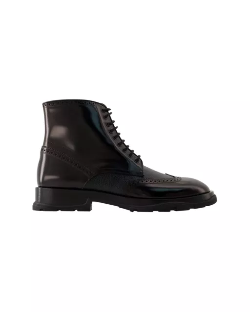 ALEXANDER MCQUEEN MEN'S Laced Leather Ankle Boots In Black £1,675.00 ...