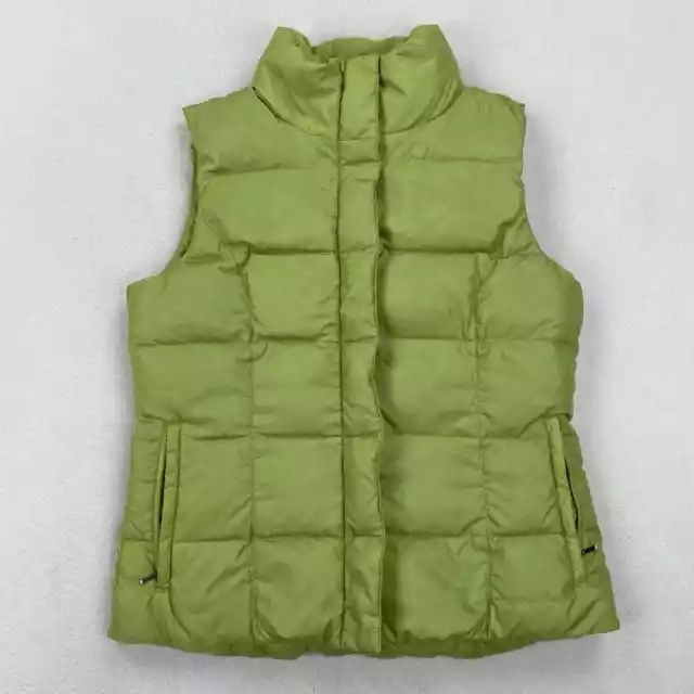 EDDIE BAUER JACKET Size Small Green Quilted Puffer Vest Zip Up Goose ...