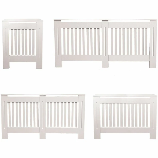 Chelsea Radiator Cover Modern White Cabinet MDF Slats Wood Grill Furniture