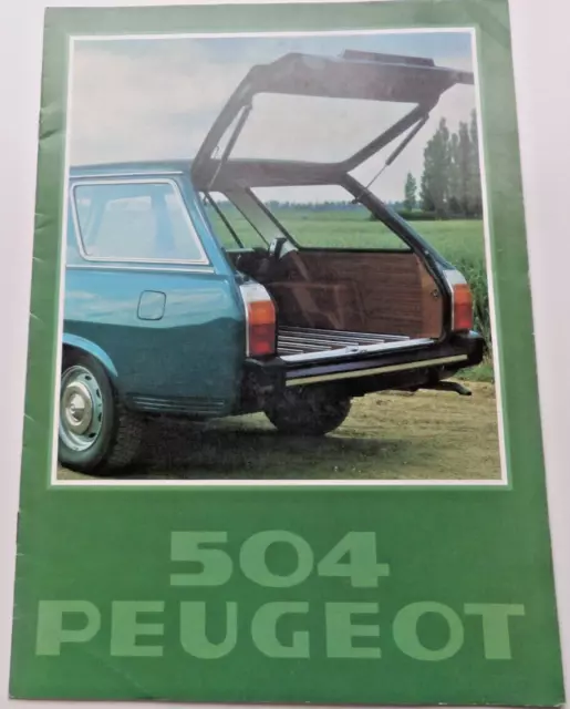 Peugeot 504 Estate UK Sales Brochure 1978. L GL Family Petrol Diesel Collectable