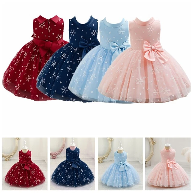 Baby Flower Girls Dresses Infant Christmas Birthday Party Wedding Princess Gown