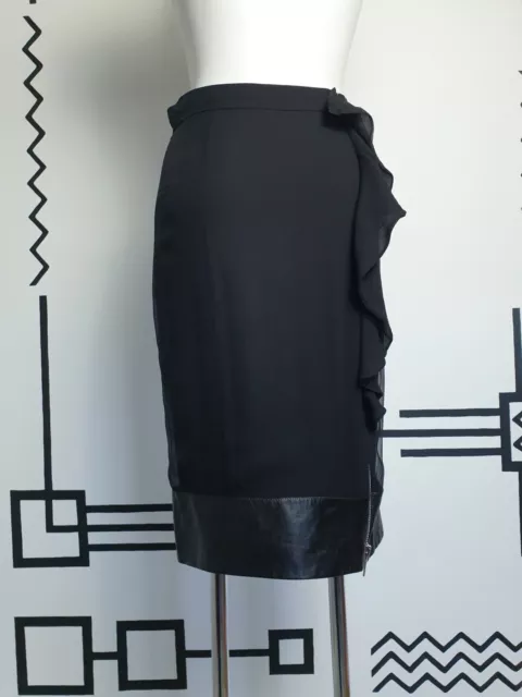 Givenchy Skirt SilkLeather Black Size It 38