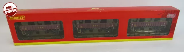 OO Gauge Hornby R6225 3x Coalfish MHA 2 Axle Box Open Wagons EWS Weathered.