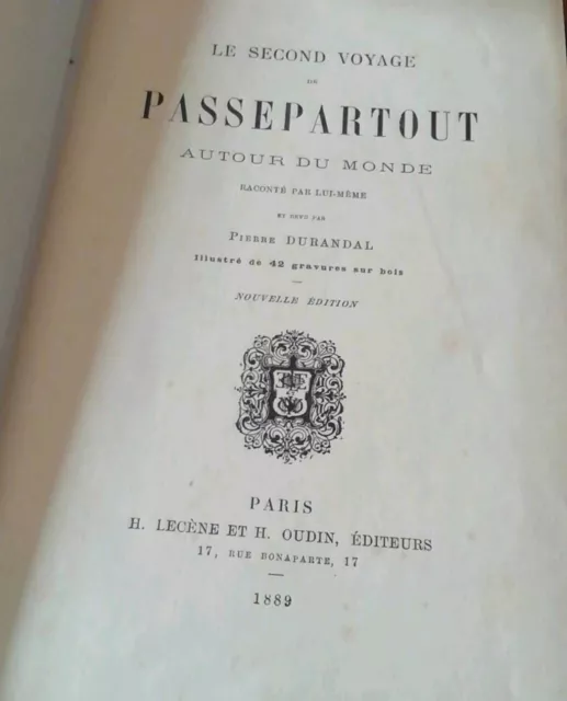 Le second voyage de Passepartout autour du monde par lui même 1889 livre ancien