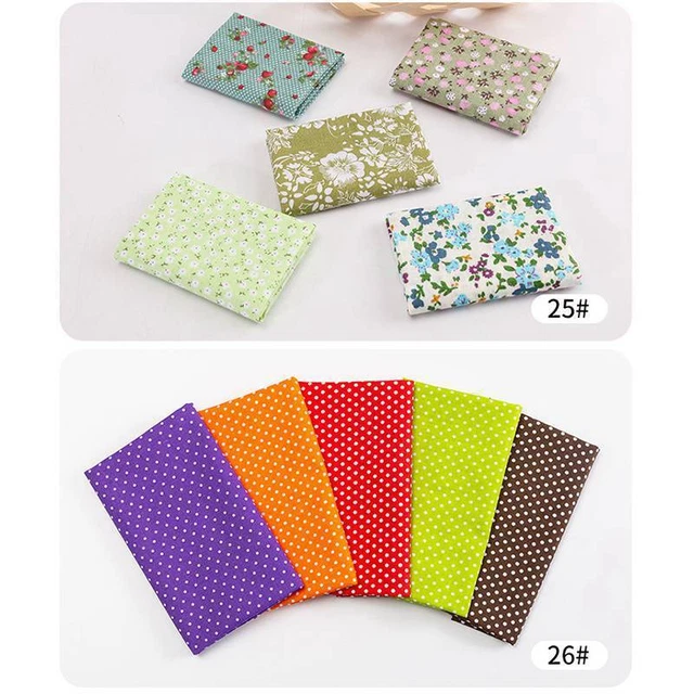 DIY Handcraft Patchwork Small Floral Cotton Cloth Sets Fabric Plain Printed