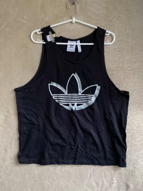 adidas Singlet T-Shirts Top Size 3XL Mens Black Logo Sleeveless