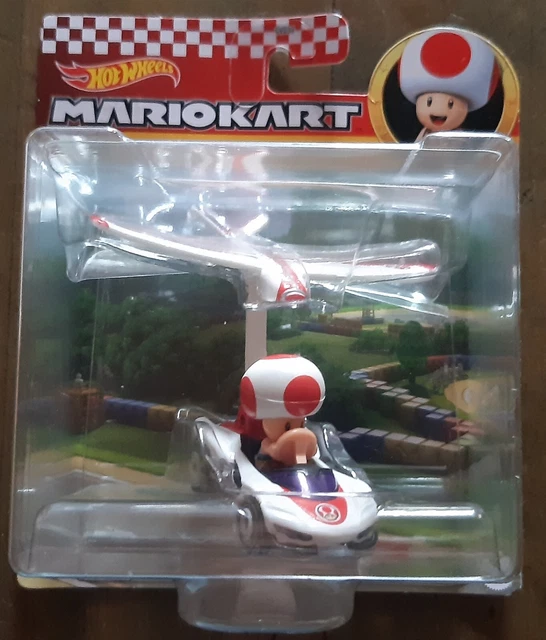 FIGURINE MARIO KART Hot Wheels Toad PWing + Plane Glider En