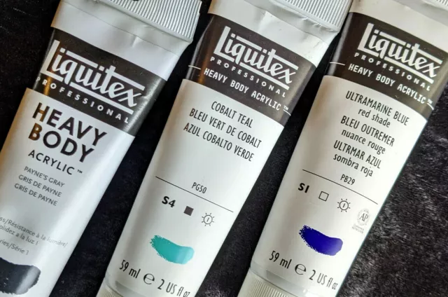 Liquitex Professional Heavy Body Acrylic paint. New 59ml tubes. Various Colours.