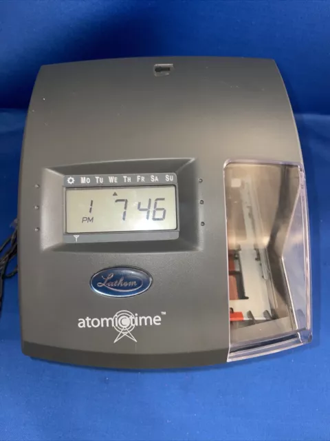 Lathem Time Clock Atomic Model 1500E Good Condition No Key Tested!