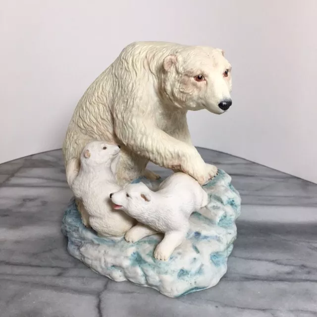 Vintage Aynsley Polar Bear & Cubs Porcelain Figurine Made in England
