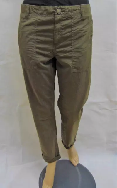 New Ladies Marks & Spencer Indigo Collection Khaki Chino Trousers Plus Size 20