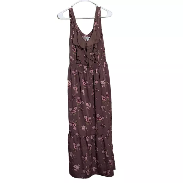 LC Lauren Conrad Dress Women's 4 Floral V-Neck Maxi Tiered Sleeveless