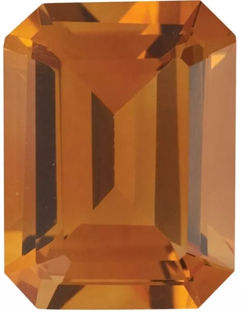 Natural Fine Deep Orange Gold Citrine - Emerald Cut - Brazil - AAA Grade