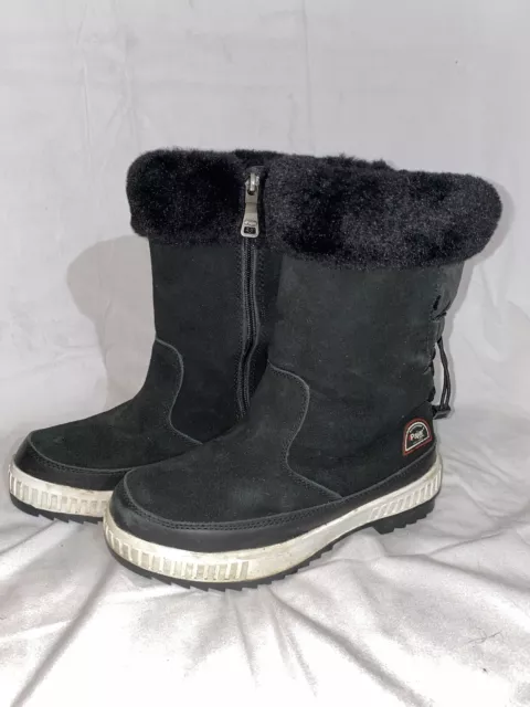 Women's Pajar Canada Black White Waterproof Winter Snow Boots Size US 7.5 Preown