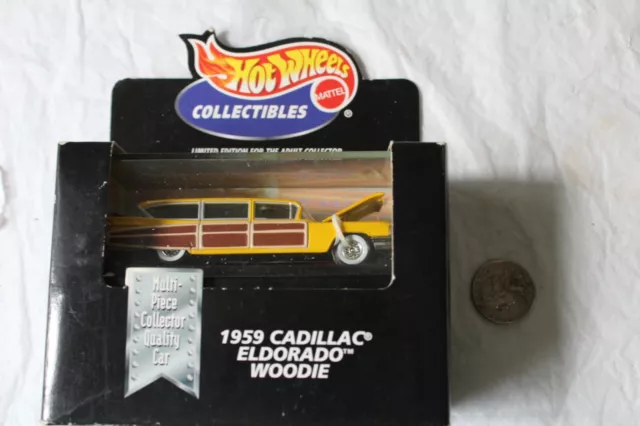 Mattel Hot Wheels Collectibles 1959 Cadillac Eldorado Woodie YELLOW 1:64 DieCast