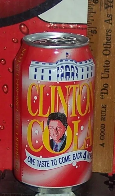 Clinton Cola One Taste To Come Back 4 More 12 Ounce  Aluminum Can Empty