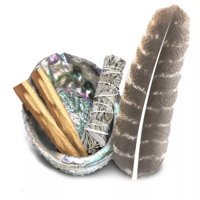 Sage Smudge Stick Kit Palo Santo Abalone Shell Sustainably Collected Smudging