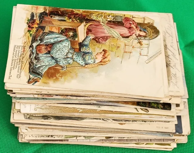 Konvolut Lot Sammlung 111 alte  Postkarten Glückwunschkarten um 1920