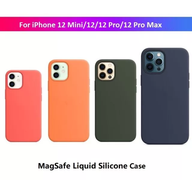 Official Magsafe Silicone Case For iPhone 12 Mini|12|12 Pro|12Pro Max W/ Lo go