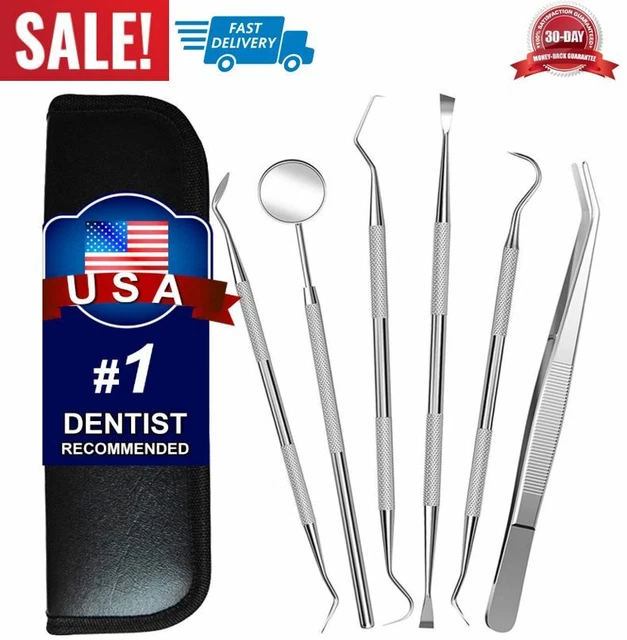 Eliminador Placa Cálculo Kit De 2 Piezas Para Limpieza Dental: Raspador De Sarro Y Espejo - Modelo PR-158 Removedor Placa Dental
