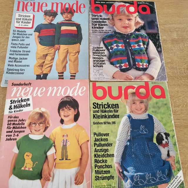 Burda Anleitung Stricken und Häkeln für Kleinkinder 4 Hefte
