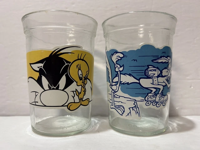 Welch's Jelly Glass Jar Looney Tunes 6 8 Tweety Sylvester Road Runner Coyote