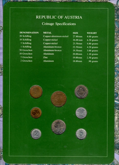 Coin Sets of All Nations Austria UNC All 1984 but 2 Groschen 1983 2
